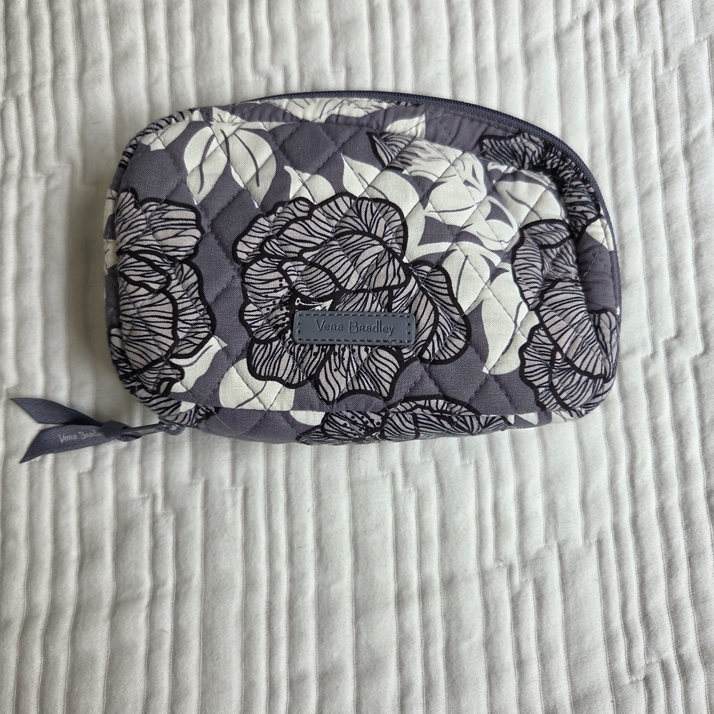 Vera Bradley Black and White Floral Cosmetic Bag